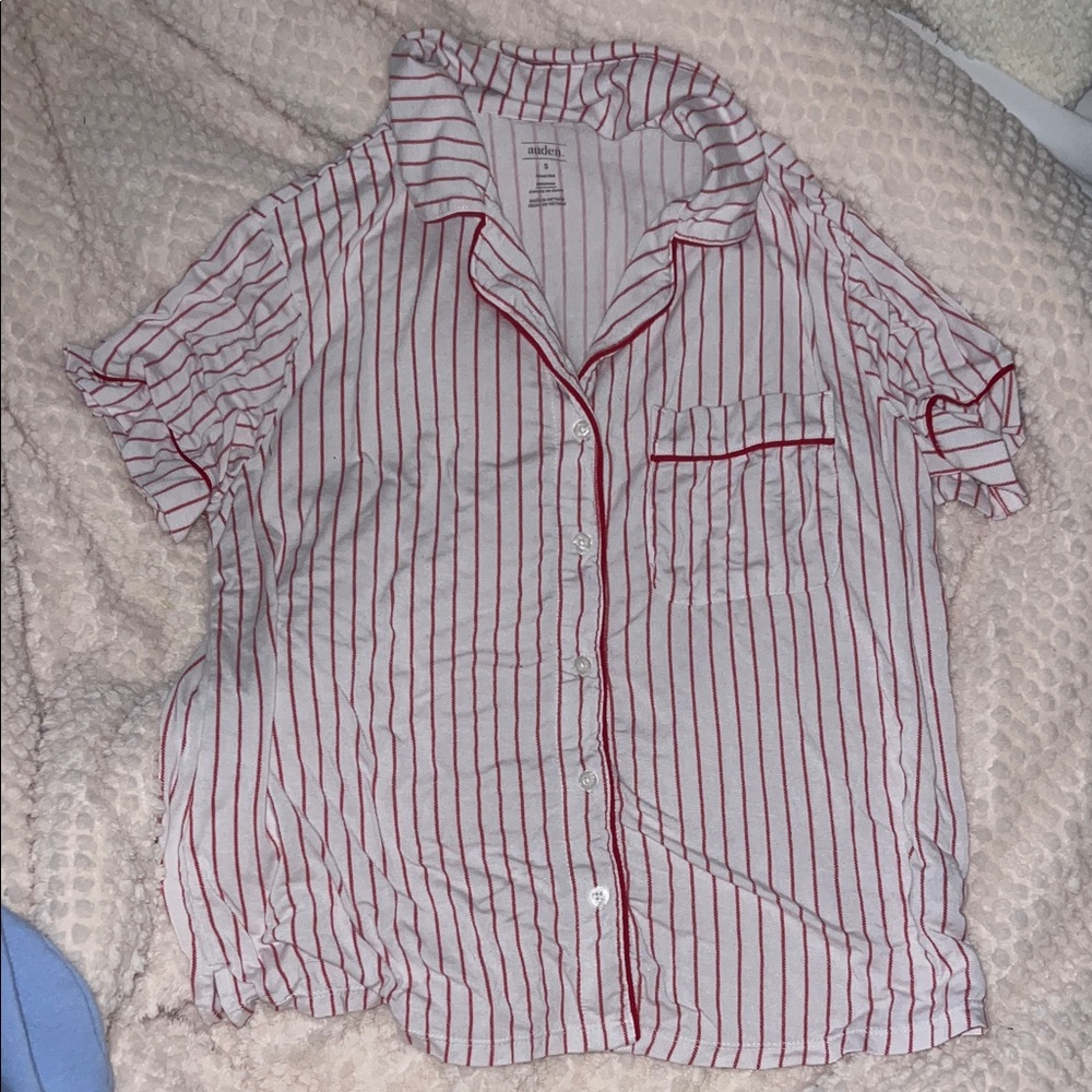 Striped Red and White Auden PJs top